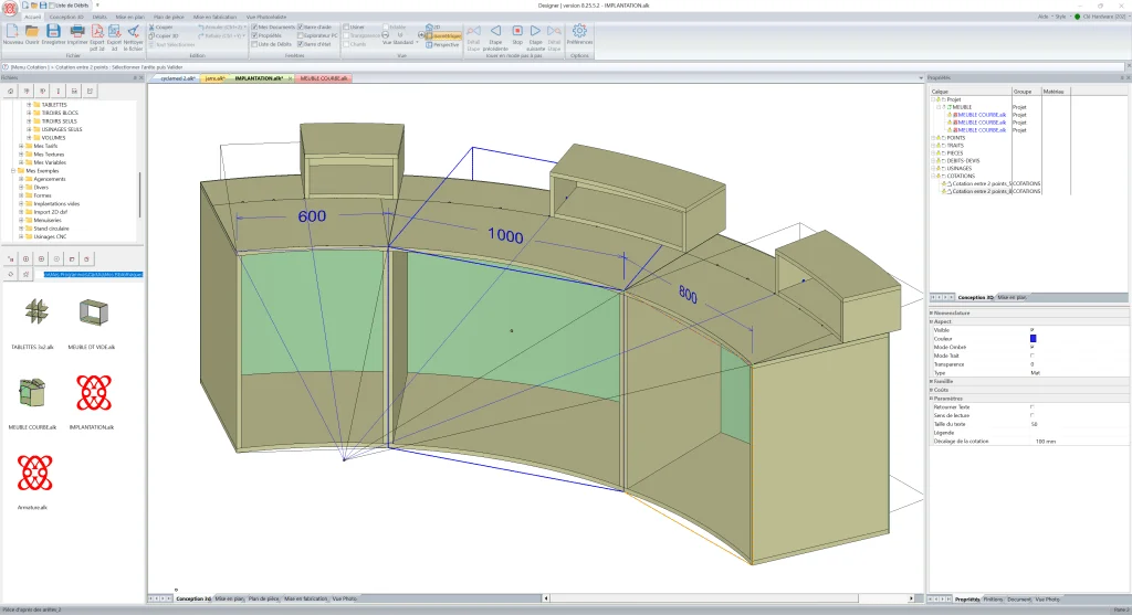 3D design, cut lists, drawings, CNC. Everything you need to produce faster. - Varied drawing tools