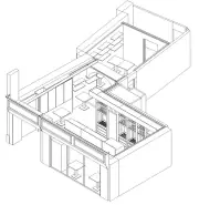 Show : Isometric 3D plan for a bakery interior fitting project