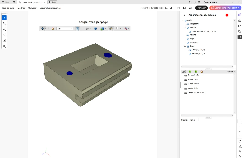 PDF export with CAD tree view