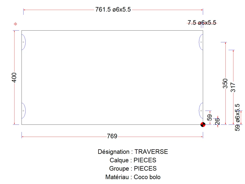Automatic Lamello position dimensions in Aleker Designer