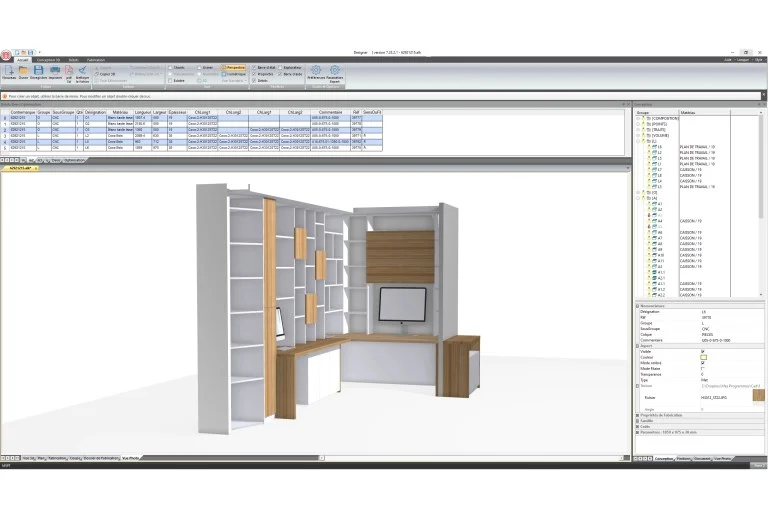 Custom interior fitting modelled with Aleker Designer
