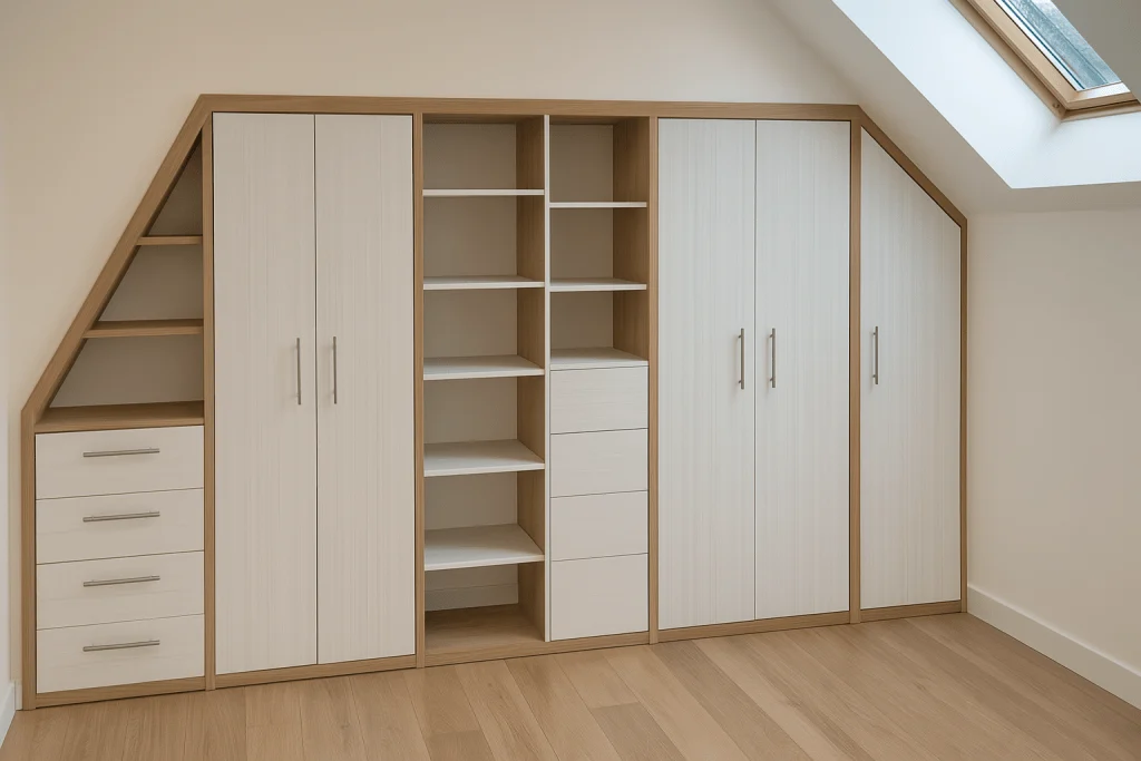 Illustration for Manufacturing a cupboard under a sloped ceiling