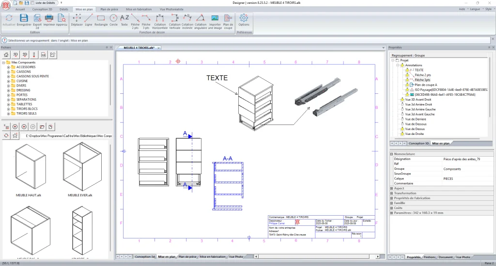 3D design, cut lists, drawings, CNC. Everything you need to produce faster. - Optimal downstream use
