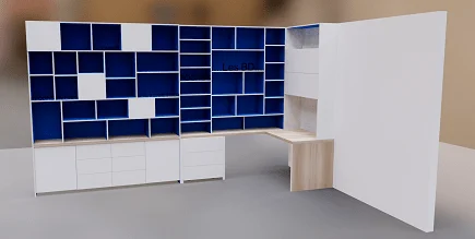 A high-end home office fitting: rendering 3d photorealiste 1